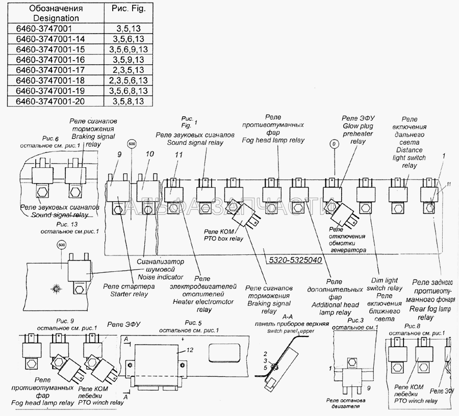 6460-3747001 Установка реле  